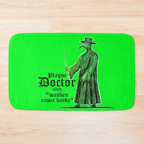 Item preview, Plague Doctor saith washen your hands neon green health awareness designed and sold by Fashionmonger.