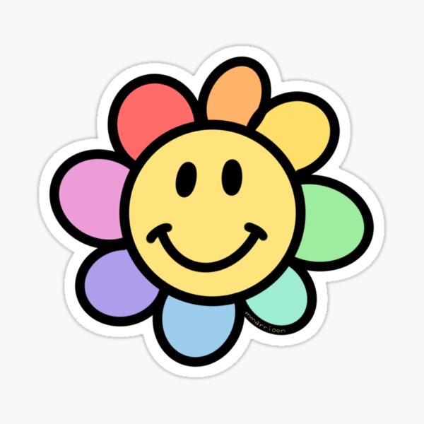Rainbow Happy Daisy Sticker