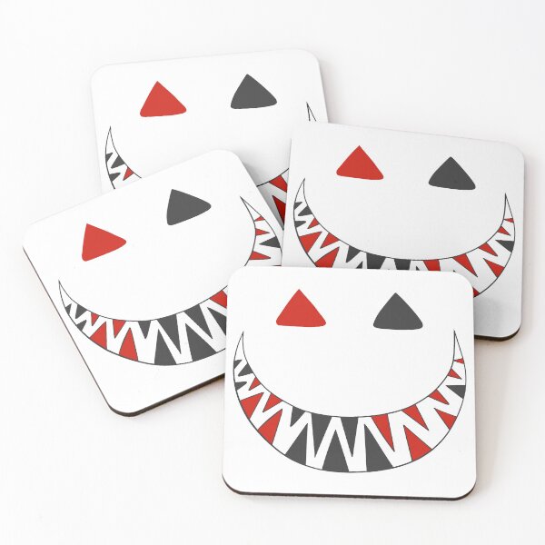 Item preview, Halloween toothy grin face dark gray and red designed and sold by ArtfulBonBon.