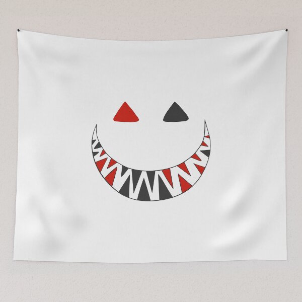 Item preview, Halloween toothy grin face dark gray and red designed and sold by ArtfulBonBon.