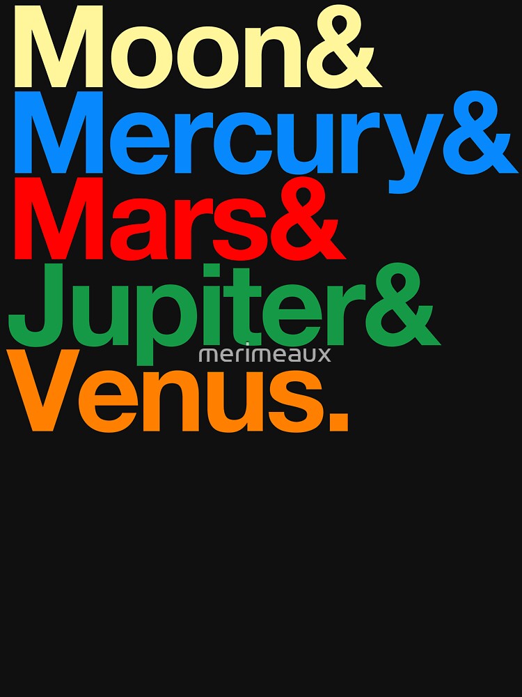 Thumbnail 7 of 7, Essential T-Shirt, Sailor Senshi x Helvetica (Color) designed and sold by merimeaux.