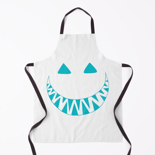 Item preview, Halloween toothy grin face turquoise blue designed and sold by ArtfulBonBon.