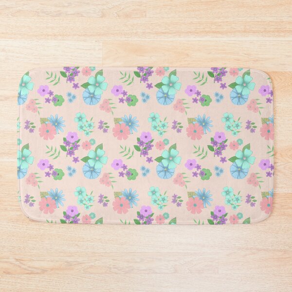Item preview, pastel coloured flowers on peach designed and sold by PagesbyMags.