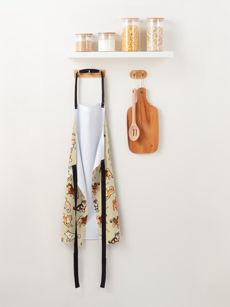 Alternate view of shibes in cream Apron
