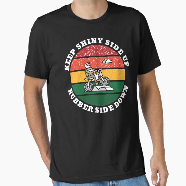 Keep Shiny Side Up Rubber Side Down - Retro Snowy Sunset Essential T-Shirt