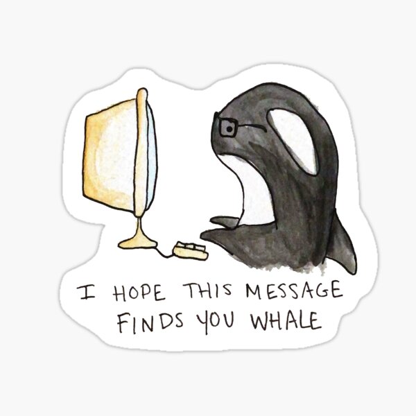 I Hope This Message Finds You Whale Sticker