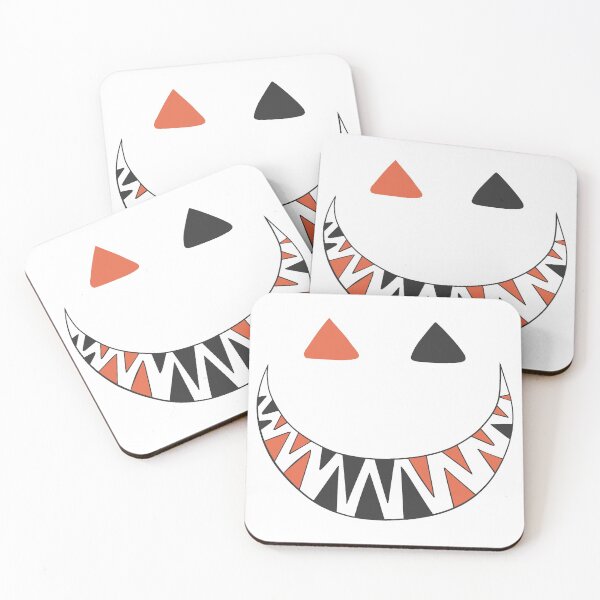 Item preview, Halloween toothy grin face dark gray and orange designed and sold by ArtfulBonBon.