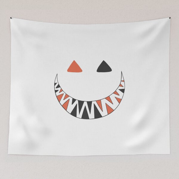 Item preview, Halloween toothy grin face dark gray and orange designed and sold by ArtfulBonBon.