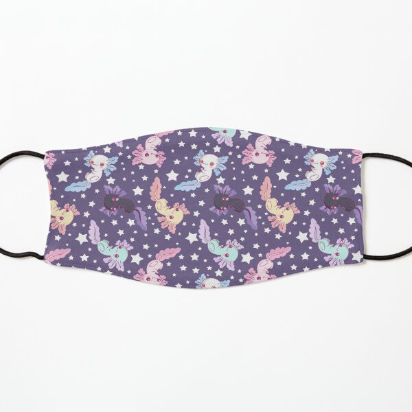 kawaii axolotl pattern lilac Kids Mask