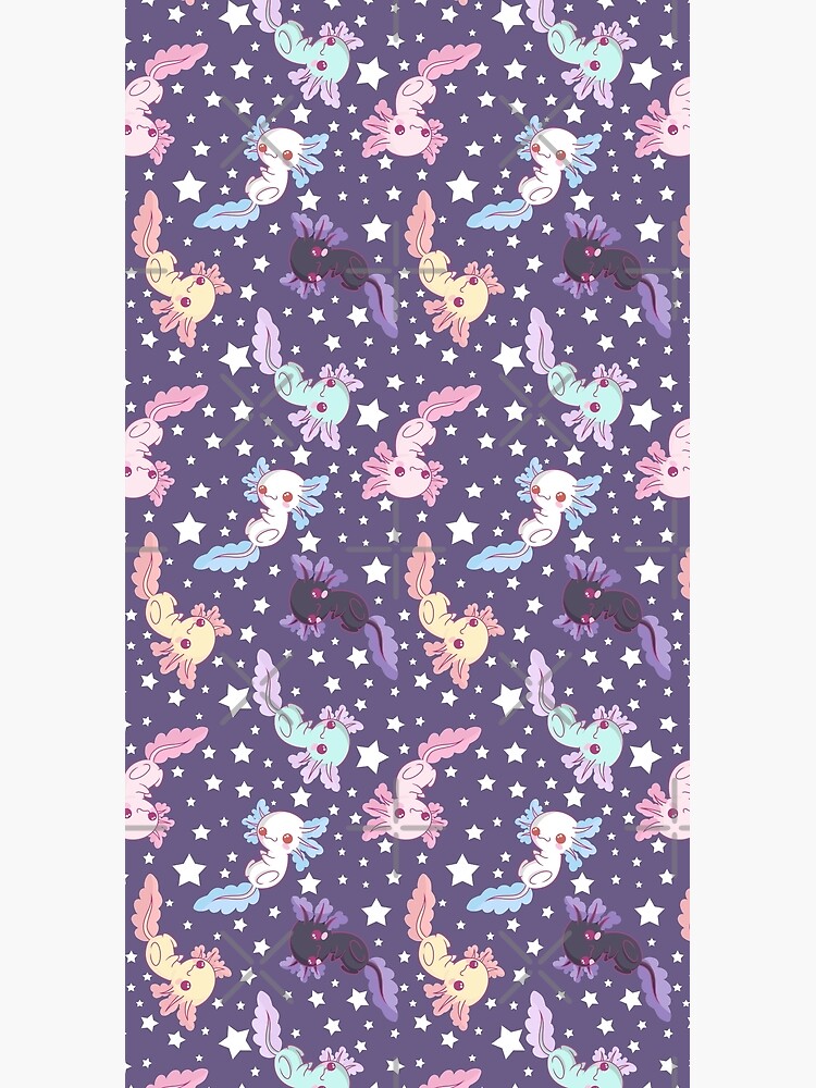 kawaii axolotl pattern lilac by Mkawaii