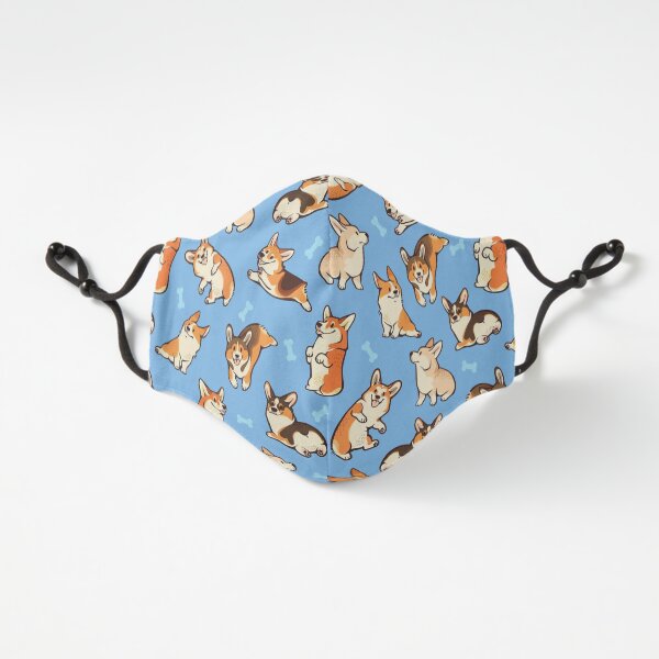 Jolly corgis in blue Fitted 3-Layer