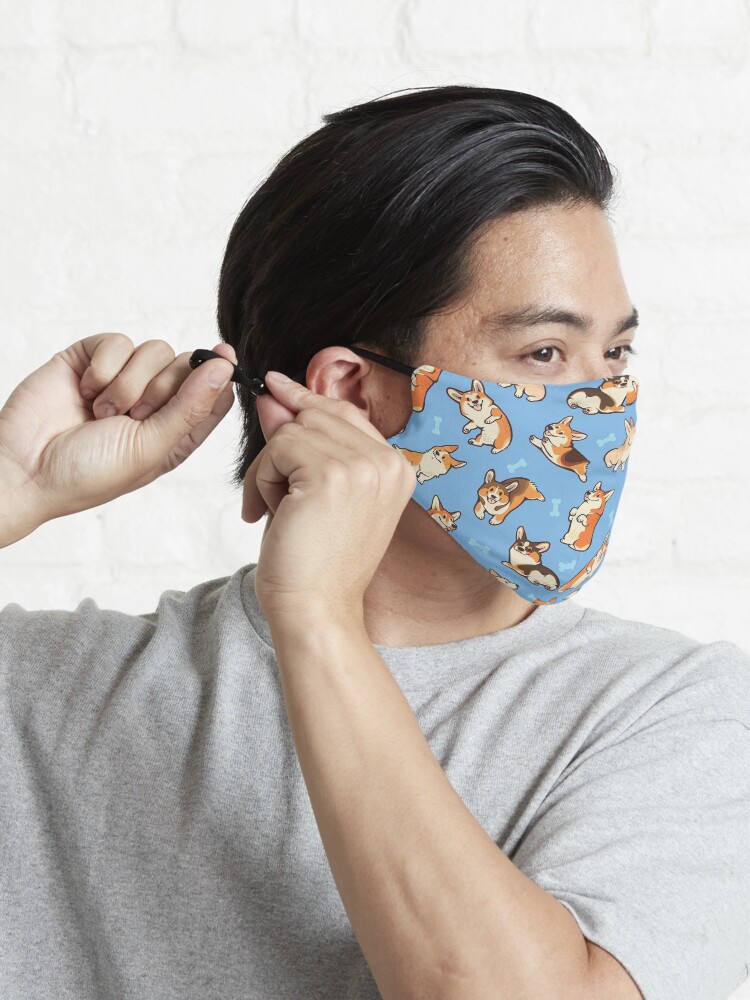 Alternate view of Jolly corgis in blue Mask
