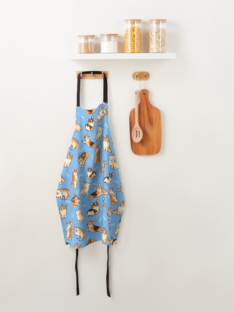Alternate view of Jolly corgis in blue Apron