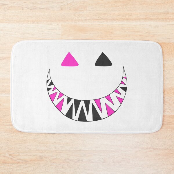 Item preview, Halloween toothy grin face dark gray and pink designed and sold by ArtfulBonBon.