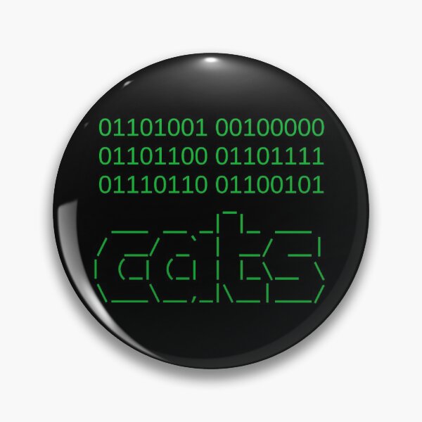 Item preview, I LOVE CATS | Binary Code designed and sold by MeowMerch.