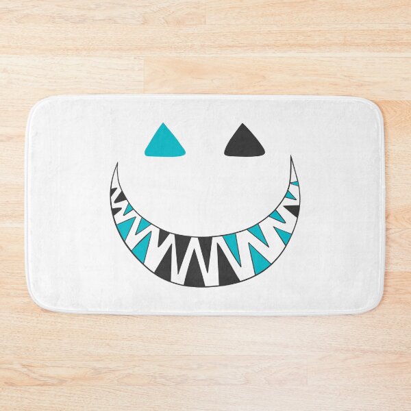 Item preview, Halloween toothy grin face dark gray and turquoise designed and sold by ArtfulBonBon.