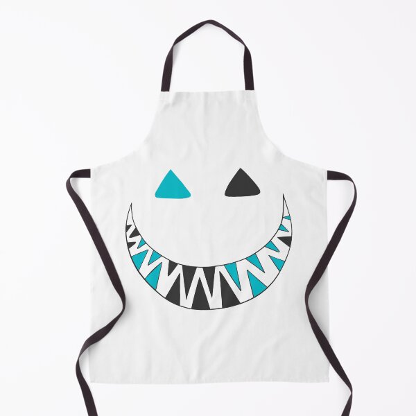 Item preview, Halloween toothy grin face dark gray and turquoise designed and sold by ArtfulBonBon.