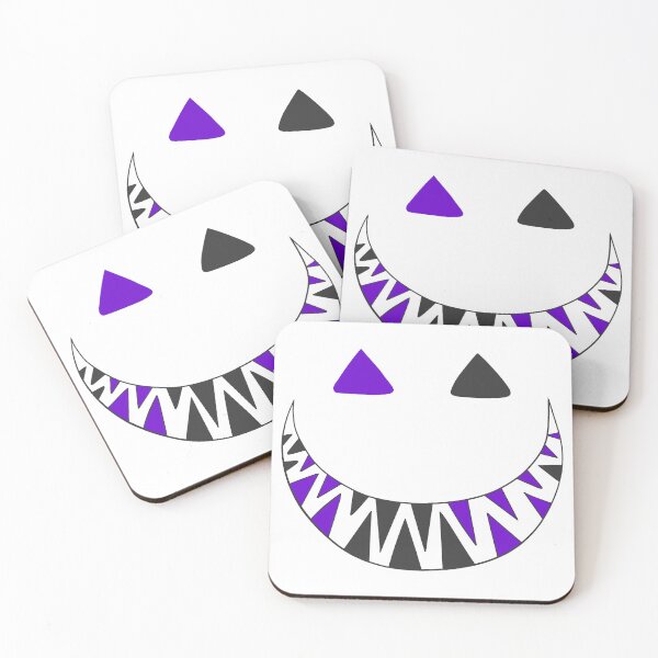 Item preview, Halloween toothy grin face dark gray and purple designed and sold by ArtfulBonBon.