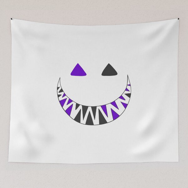 Item preview, Halloween toothy grin face dark gray and purple designed and sold by ArtfulBonBon.