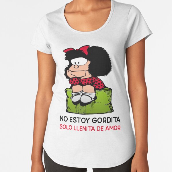 Mafalda Quino Comics Camiseta premium de cuello ancho
