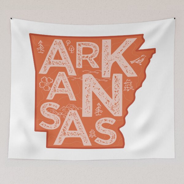 Item preview, Arkansas Map Typography Red designed and sold by HelloGentry.