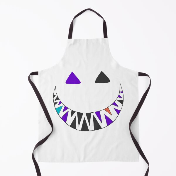 Item preview, Halloween toothy grin face dark gray, purple, orange and turquoise designed and sold by ArtfulBonBon.