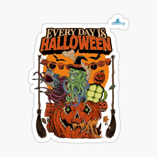 Every Day Is Halloween Ocean Monters Creatures Sticker