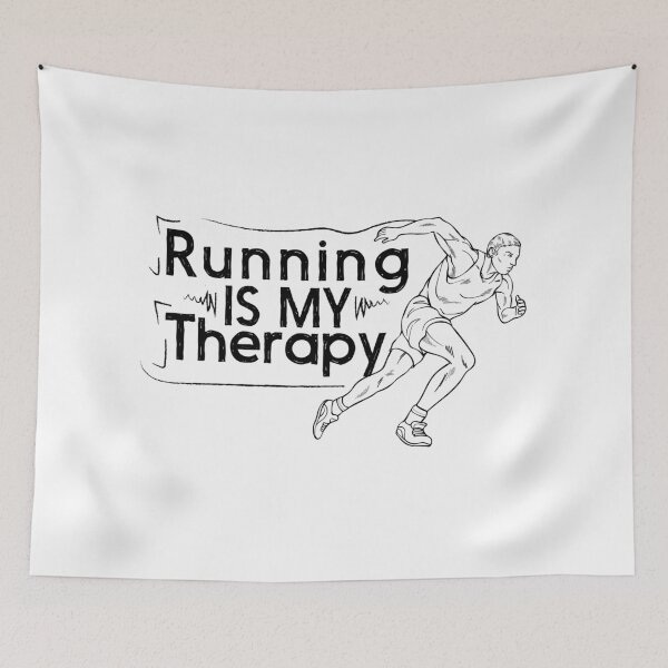 Item preview, Running Is My Therapy , cool gift ideas for Running lovers - white designed and sold by YerrouDesing.
