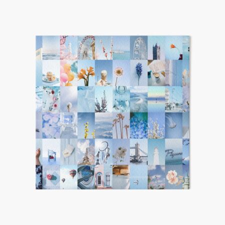 Aesthetic Pastel Blue Pictures Photo Collage (Merry Go Around, Flowers,  Floral, Dreamcatcher, Castle, Dessert)
