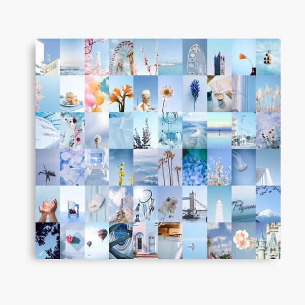 Blue Aesthetic Canvas Prints Redbubble - aesthetic pastel blue collage roblox