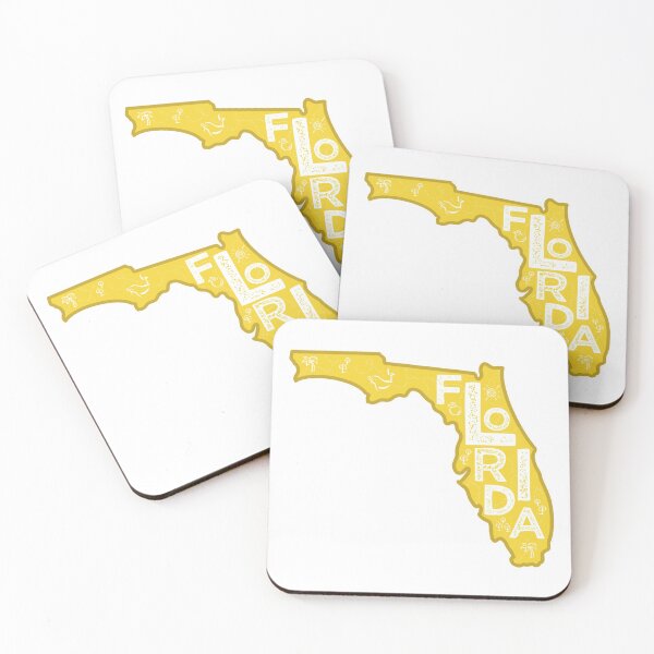 Item preview, Florida Map Typography Gold designed and sold by HelloGentry.