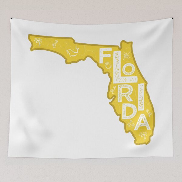 Item preview, Florida Map Typography Gold designed and sold by HelloGentry.