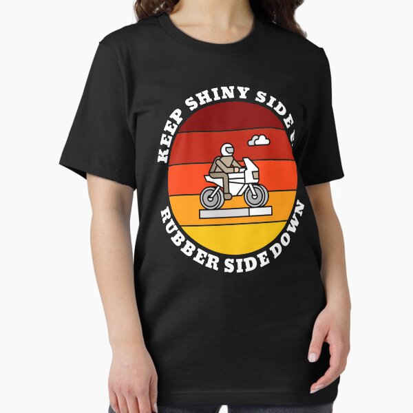 Keep Shiny Side Up Rubber Side Down - Retro Autumn Sunset Essential T-Shirt