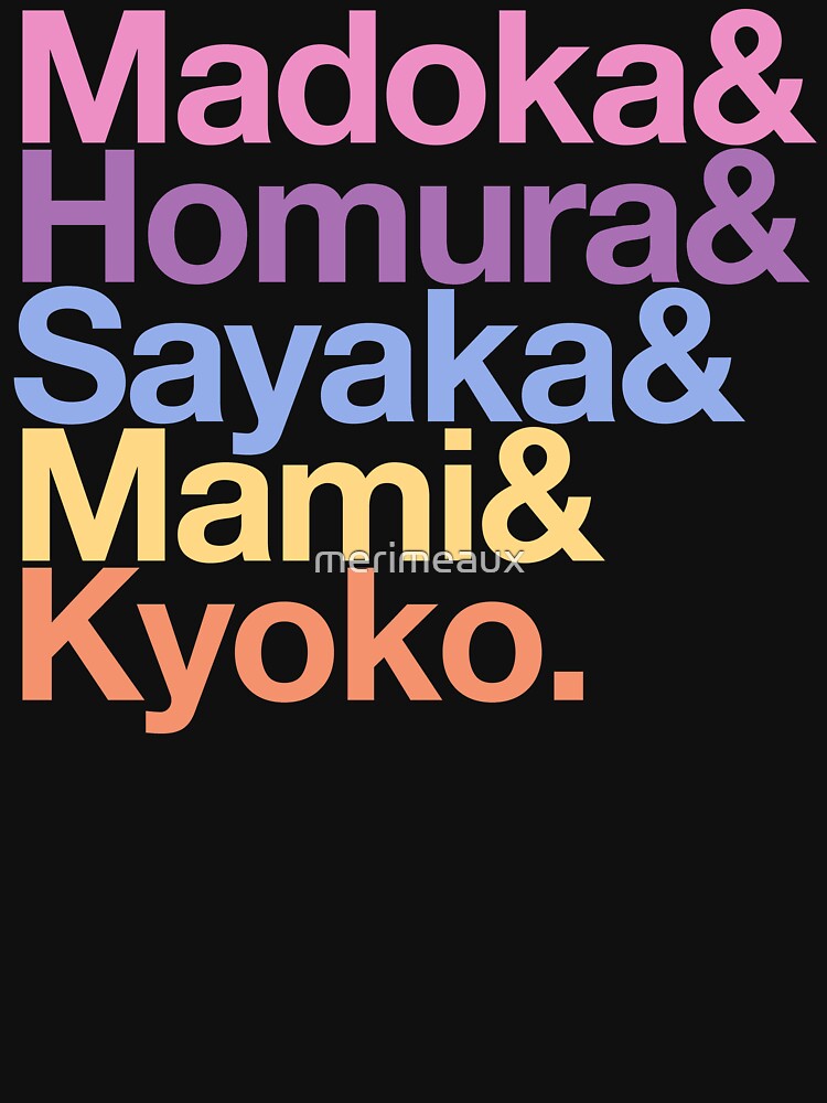 Thumbnail 7 of 7, Essential T-Shirt, Contractually Obligated Magical Girls - Madoka goes Helvetica designed and sold by merimeaux.