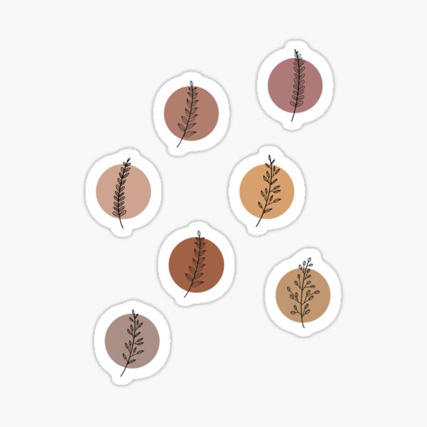 Neutral flowers and leafs Sticker