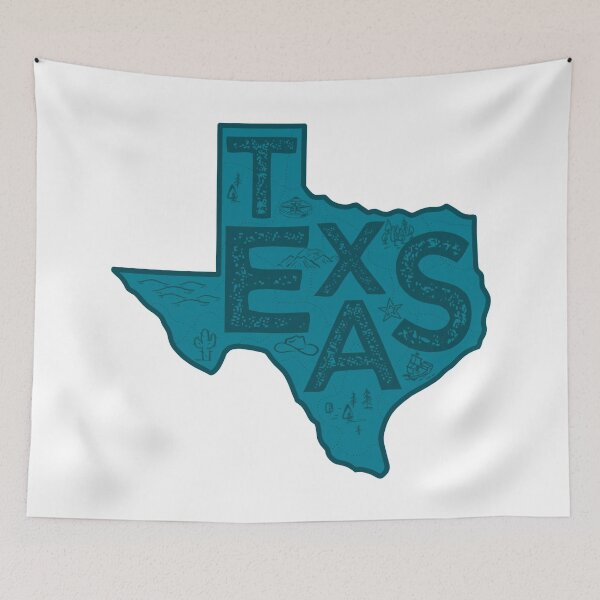 Item preview, Texas Map Typography Navy designed and sold by HelloGentry.