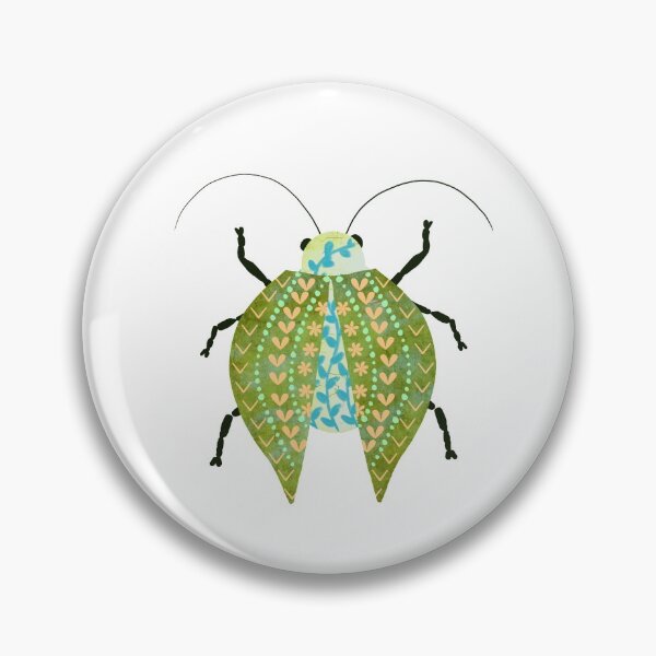 Item preview, Green Folk Art Beetle designed and sold by Kelly Lees.
