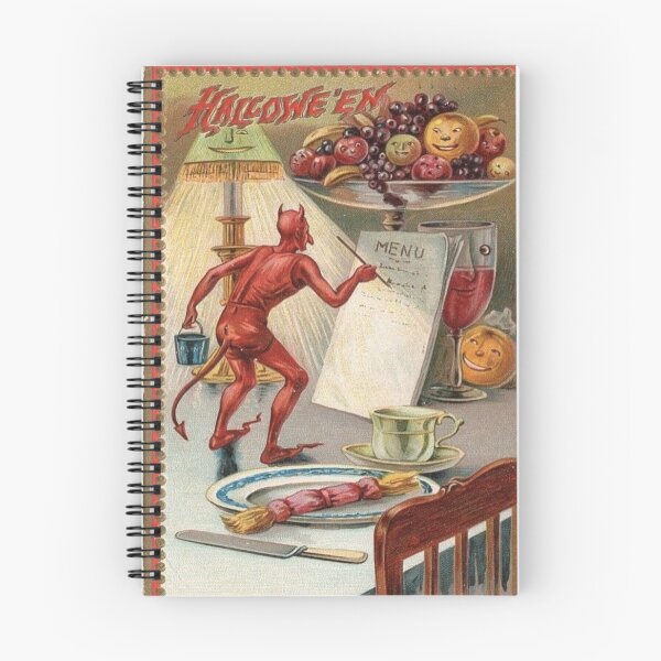 Item preview, The Devil's Halloween Menu Vintage Illustration designed and sold by DeeElle.