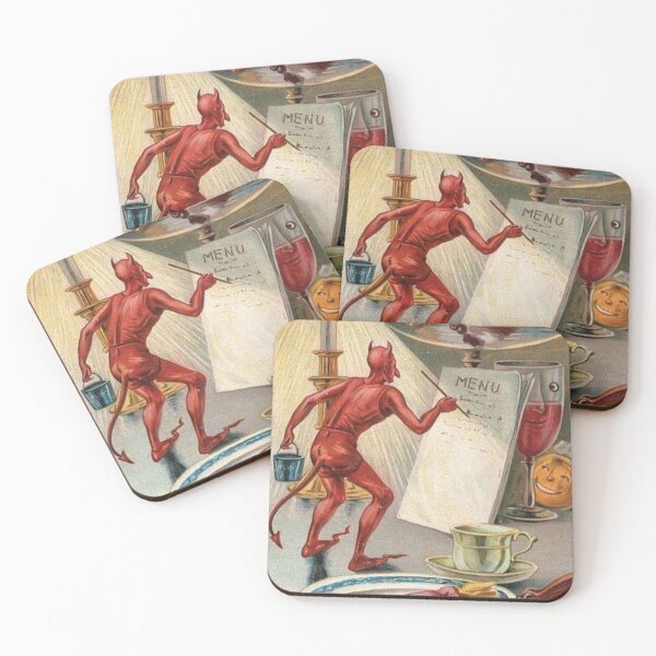 Item preview, The Devil's Halloween Menu Vintage Illustration designed and sold by DeeElle.