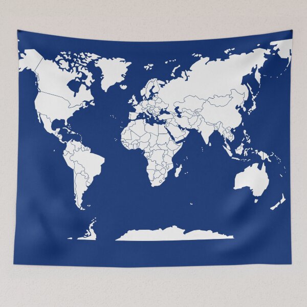 Item preview, World map-Blue ocean designed and sold by Crazy-Jiraffe.