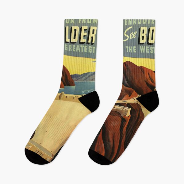 Item preview, See Boulder Dam retro poster designed and sold by CorasPosters.