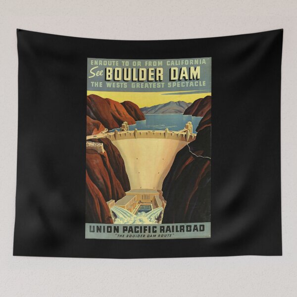 Item preview, See Boulder Dam retro poster designed and sold by CorasPosters.