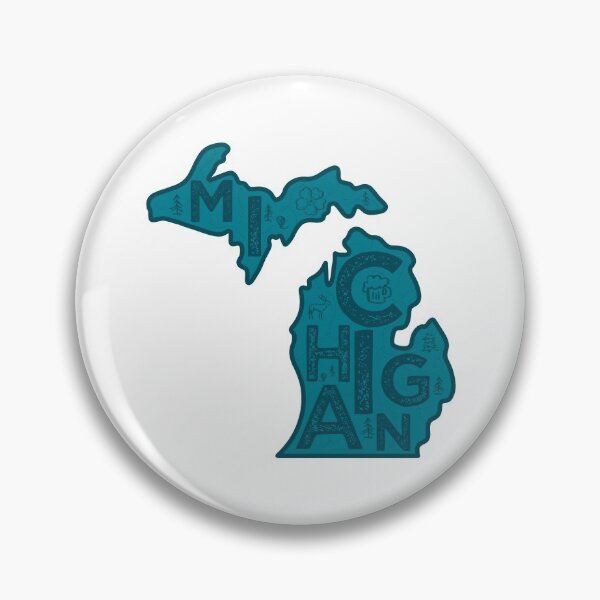 Item preview, Michigan Mapa Tipografía Navy designed and sold by HelloGentry.