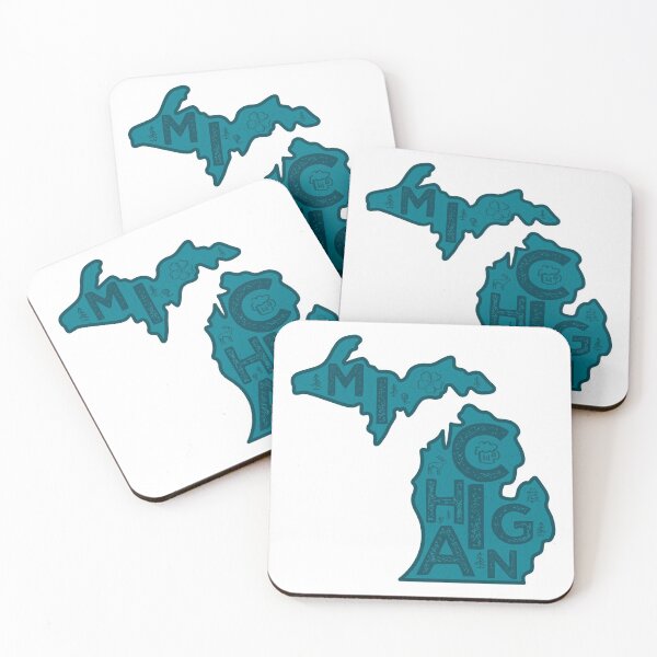 Item preview, Michigan Map Typography Navy designed and sold by HelloGentry.