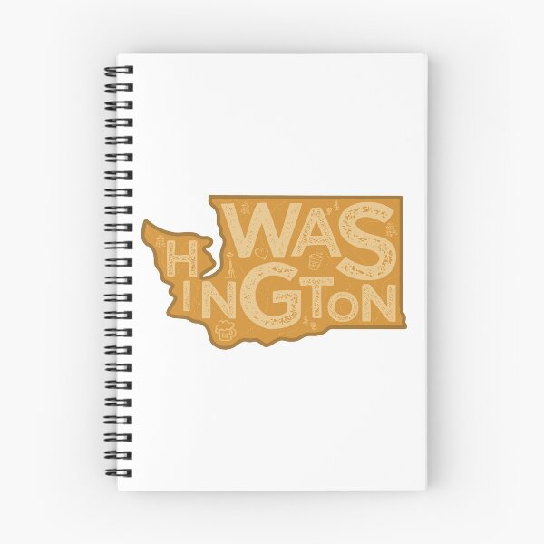 Item preview, Washington Map Typography Brown designed and sold by HelloGentry.