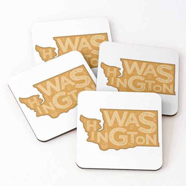 Item preview, Washington Map Typography Brown designed and sold by HelloGentry.