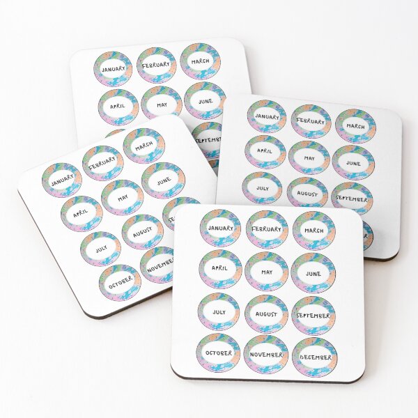 Item preview, All Months in circles for bullet journals, diaries, planners, schedules designed and sold by Miledi.