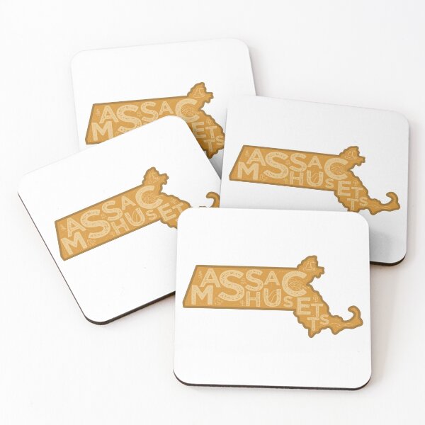 Item preview, Massachusetts Map Typography Brown designed and sold by HelloGentry.