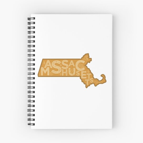 Item preview, Massachusetts Map Typography Brown designed and sold by HelloGentry.