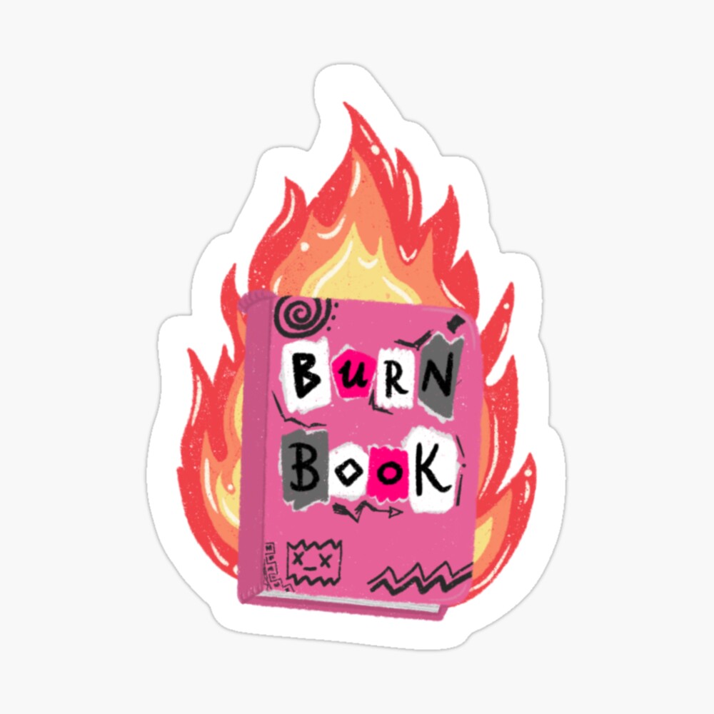 Mean Girls Burn Book, Fire, Pink, Scrapbook, Diary, Flames, Sketch,  Notebook, Savage Art Board Print for Sale by kqwdesigns